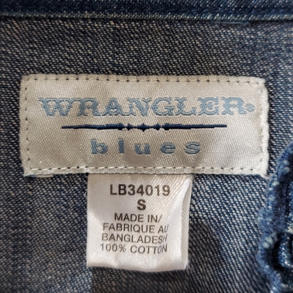 Wrangler Blues Denim Long Sleeve Western Top - Picture 7 of 7